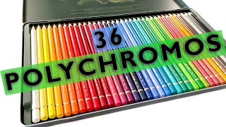 36 FaberCastell Polychromos Colored Pencils Unboxing and Color Order [upl. by Inaluahek467]