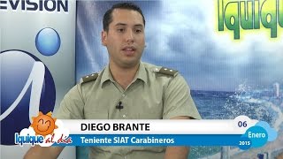 Iquique al Día 201501069 DIEGO BRANTE Teniente Siat Carabineros [upl. by Kimbell476]