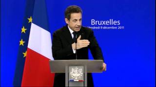 Nicolas Sarkozy press conference Brussels December 2011 [upl. by Hujsak]