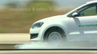 Bridgestone Ecopia EP150 tire is being tested on a Volkswagen Polo in the wet [upl. by Reiner833]