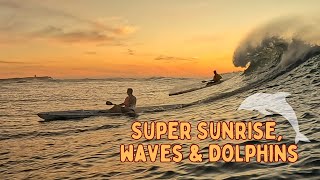 Super Sunrise  Crunchy Waves on a Surfski [upl. by Eyatnod602]