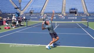 Thiem v Raonic 2016 US open practice 4K [upl. by Aurilia9]