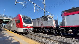 Caltrain Morning Rush Hour  Passing Track Action [upl. by Mundford]