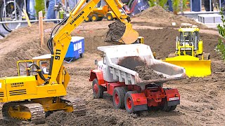 Lots of RC Construction Site Vehicles Excavators Trucks Dozer Modellbaumesse Friedrichshafen 2024 [upl. by Eiliab]