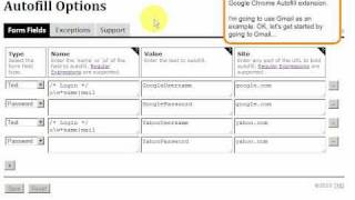 Autofill for Google Chrome  adding rules manually old [upl. by Ydnys]