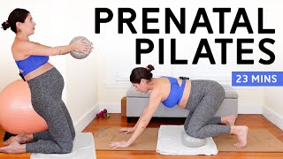 23Min Prenatal Pilates Workout with a Small Ball  Third Trimester Pilates [upl. by Akers327]