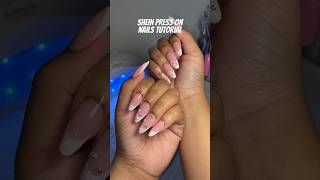 SHEIN PRESS ON NAIL TUTORIAL 💕 sheinnails pressonnails nailinspo [upl. by Lleneg73]