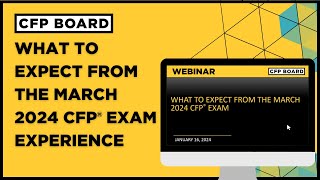 Webinar What to Expect from the CFP® Exam Experience [upl. by Icart165]