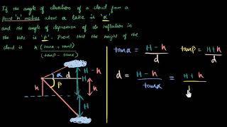 Heights and distances word problem height of a cloud above a lake  Applications of trigonometry [upl. by Assilac]