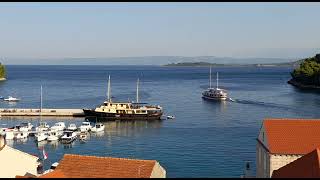 Departure of mini cruise ship ADONIS in Račišće Croatia 2692023 [upl. by Suanne963]