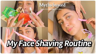 How to remove Facial Hair  How to shave face for clear smooth skin  Face shaving Routine  Myths ❌ [upl. by Blanchette515]