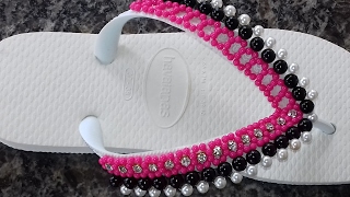 chinelo havaiana bordado Prático com strass de forma diferente [upl. by Baldwin]