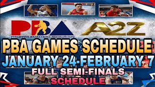 🔴 PBA GAMES SCHEDULE  JANUARY 24  FEBRUARY 2 2024  SEMIFINALS  PBA COMMISSIONERS CUP [upl. by Einej]