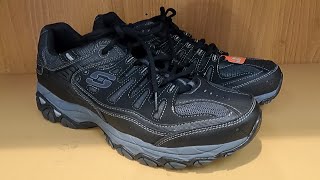 SKECHERS MENS CANKTON STEEL TOE SHOE CLOSER LOOK SKECHERS MENS SHOES SNEAKERS REVIEWS SHOPPING [upl. by Fretwell]