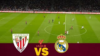 Athletic Bilbao vs Real Madrid  La Liga 2425  Full Match All Goals  Realistic PES Gameplay [upl. by Sert]