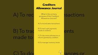 Creditors Allowance Journal CAJ journalentries bookkeeping accountingstuff finance [upl. by Ondrej]