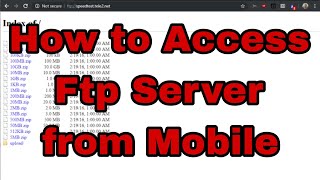 How to access ftp server from mobile [upl. by Rheims]