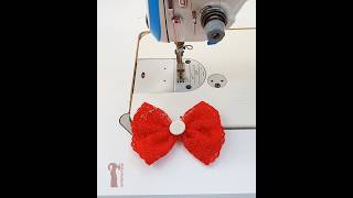 خياطة فيونكة بالدانتيل  Sewing a bow with lace stitching sewing sewinghacks sewingtips [upl. by Waters504]