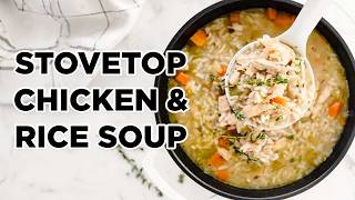 Easy Stovetop Chicken and Rice Soup Recipe  Healthy Comfort Food by MOMables [upl. by Carlita]