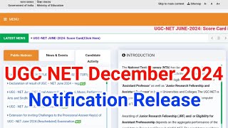 UGC NET December 2024  UGC NET 2024 December Exam Date  UGC NET 2024  UGC NET December Exam 2024 [upl. by Isobel979]