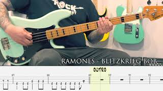 RAMONES  Blitzkrieg Bop BASS COVER  TAB [upl. by Airetal810]