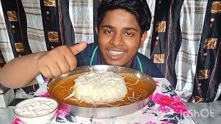 Eating Tasty Arhar dal With Basmati Rice and Rayta  Indian Mukbang  eating food  asmr eating [upl. by Bred913]