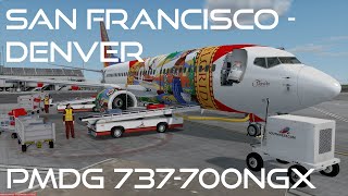 Prepar3D v3IVAO SWA 632  San Francisco KSFO – Denver KDEN  PMDG 737NGX [upl. by Ehcnalb]