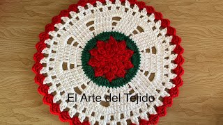 Paso a paso Posa plato navideño tejido a crochet [upl. by Alenson]