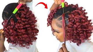 Easy and Quick Crochet Hairstyle NO LEAVEOUT Beginner Friendly [upl. by Ladnyc]