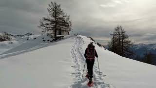 Escursione su neve oratorio di Gilliarey [upl. by Nivled]