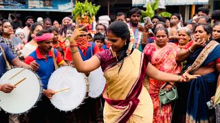 Tirupati Gangamma Jatara  Teenmaar Dance  Aunty Superb Dance on Chatal Band  Mathangi Dance [upl. by Yerfej281]