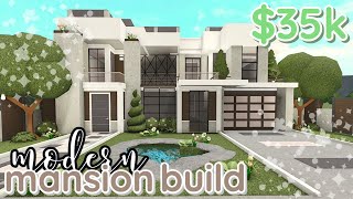 35k MODERN MANSION  bloxburg house build WITH VOICE [upl. by Mcdade584]