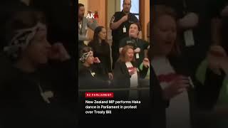 New Zealand MP performs Haka dance in Parliament in protest over Treaty Bill [upl. by Enilorak]