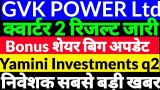 GVK Power q2 resultyamini investments q2 resultGVK POWER Share newsyamini investments share news [upl. by Norra663]