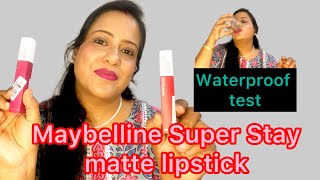 Maybelline Super Stay Matte Ink Lipstickswatches amp demotransfer amp waterproofGunjanKareer [upl. by Maryrose]