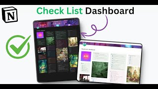 Notion Checklist Dashboard  Aesthetic Board To Improve Your Life  Template Tour [upl. by Onin]