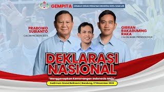 LIVE  Deklarasi Nasional Gempita PrabowoGibran Genapkan Kemenangan Indonesia Maju [upl. by Iemaj]