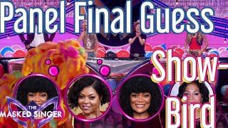 Panels Final Guesses on Showbird  The Masked Singer USA Season 12 Ep 2 [upl. by Leisam]