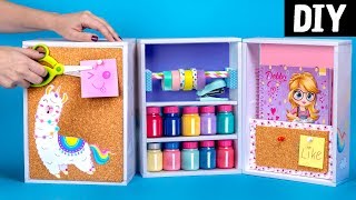 DIY Organizador Escolar 💜 Feito com Papelão 💛 Lhama  Organizador Articulado [upl. by Gert]