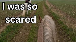 FACING ONE OF MY BIGGEST FEARS TACK UP AND RIDE WITH ME HACKING GOPRO [upl. by Nyllij64]