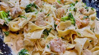 How to Loaded Creamy Pappardelle Pasta Recipe Insanely Good [upl. by Templeton]