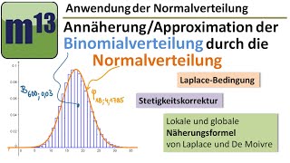 Annäherung der Binomialverteilung durch die Normalverteilung lokale und globale Näherungsformel [upl. by Ative]