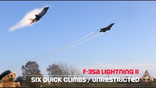 INCREDIBLE Six F35A Quick Climbs  Unrestricted Climb RAF Lakenheath 201222  TedCam aviation [upl. by Gilmore]