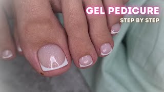 How to do a professional pedicure The perfect french pedicure tutorial Gel polish nail design [upl. by Waters]