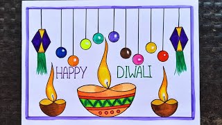 Diwali drawingDiwali drawing easy and beautifulDiwali drawing for kidsDiwali drawing easyDiwali [upl. by Kcyred660]