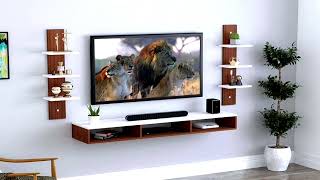 Luxury 100Living Room TV Wall Design Ideas 2025  Tv Cabinet Design tv unit with mandir design 2025 [upl. by Htebesile129]