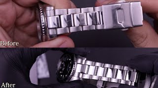 HOW TO REFINISH A WATCH  EASY Scratch Removal Tutorial For BOTH Brushed Satin and High Polish [upl. by Annaeel915]