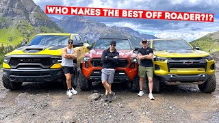 Top Gear Style NEW Off Road Truck Challenge TRX vs TRD Pro vs ZR2 on Americas CRAZIEST Trails [upl. by Larrie]