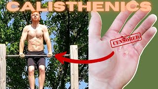 Calisthenics Workout At The Park  Ripped My Calluses [upl. by Kalk]