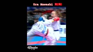 Amazing Ura Mawashi Geri karate female kumite  Girls Fight  EKF•WKF karate shorts female fight [upl. by Oap145]